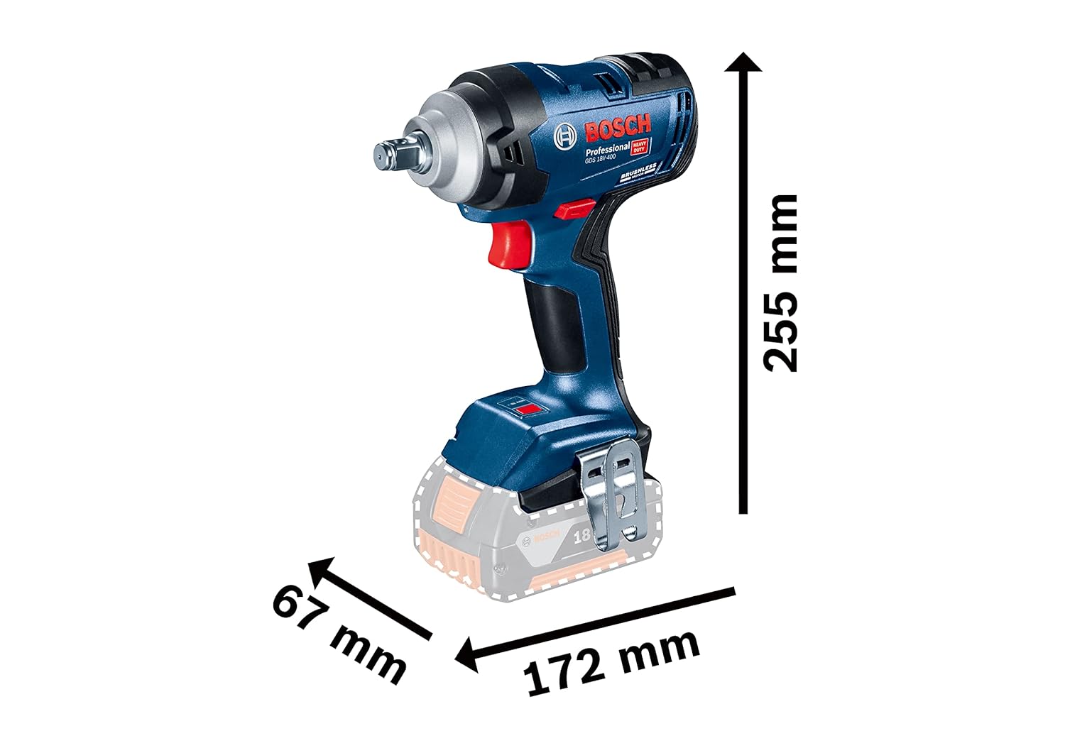Bosch GDS18V-400 IMPACT WRENCH(Solo)(06019K00K1) — view 2