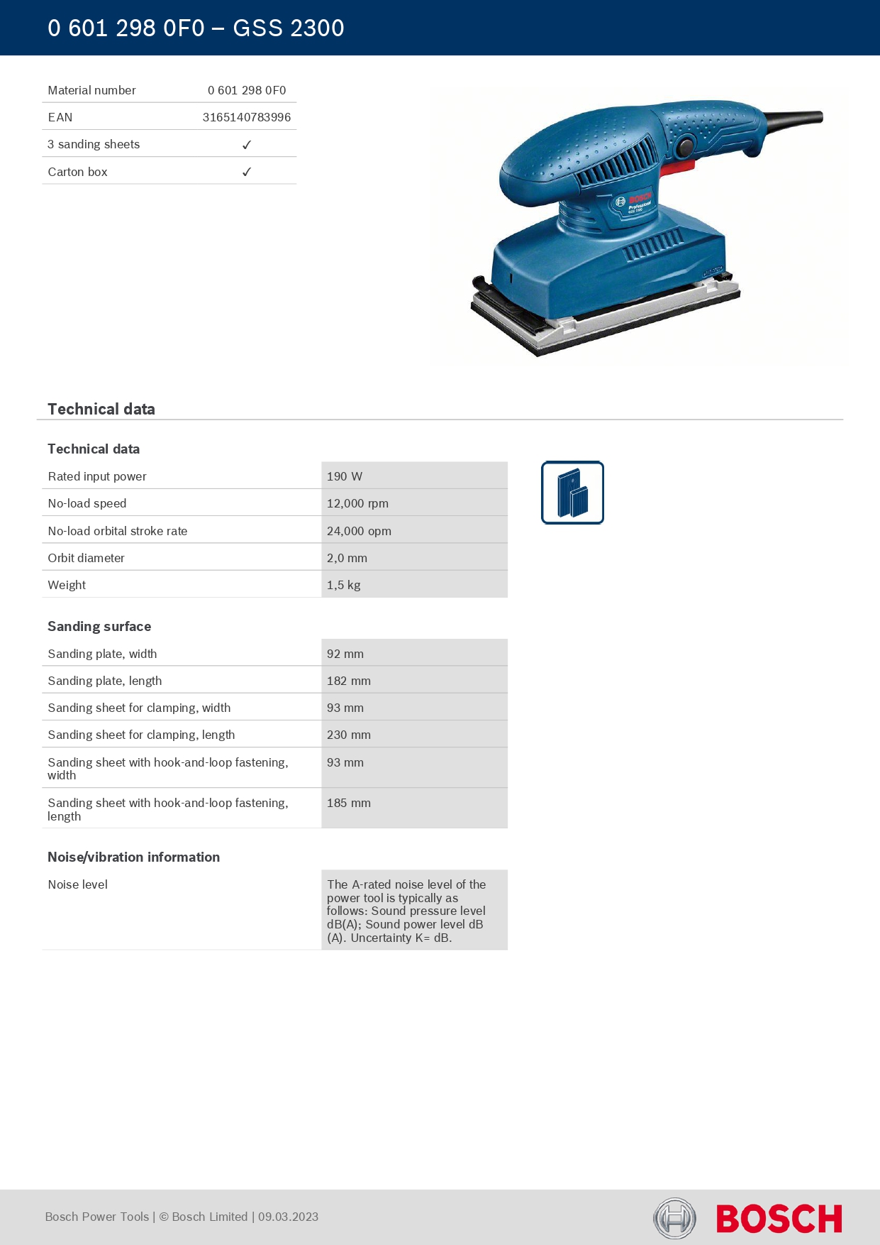 BOSCH GSS2300 SANDER (06012980F0) — view 4