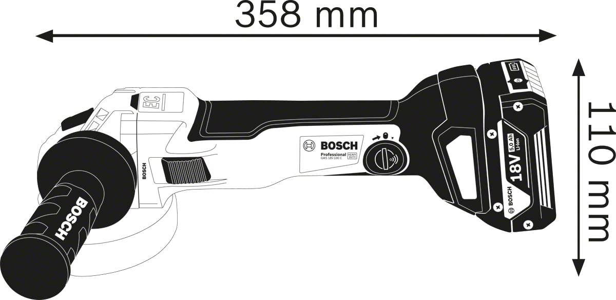 Bosch GWS18V-10(125MM Solo)without Battery Cordless Grinder(06019J4002) — view 2