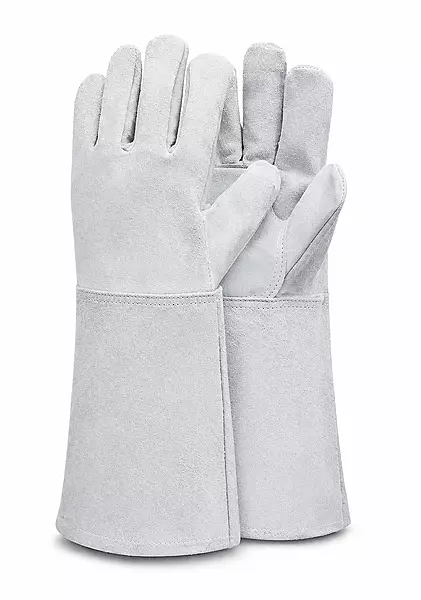 HAND GLOVES MADE OF THICK CANVAS + LEATHER — view 2