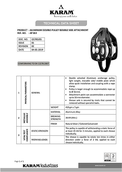 Karam AP013 Aluminium Double Pulley — view 2