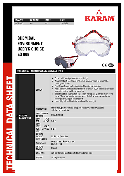 Karam ES009(CLEAR/ANTIFOG) Goggles — view 3