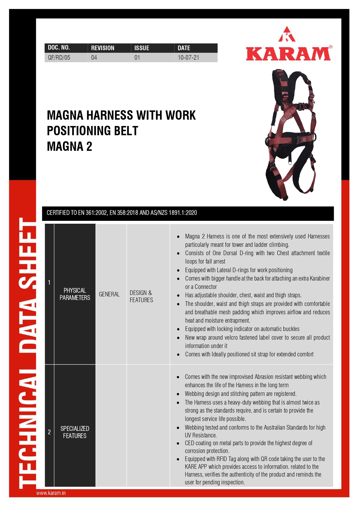 Karam MAGNA2 FULL BODY HARNESS — view 3