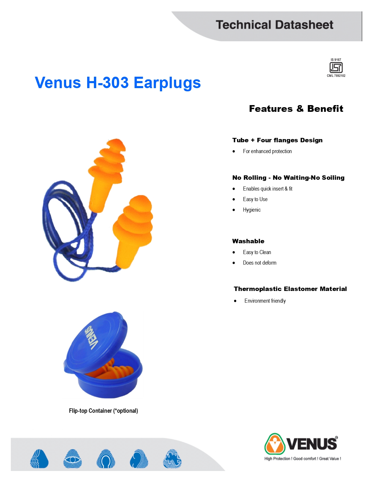 VENUS N303 Reusable Ear Plugs 16035/110613401 — view 3