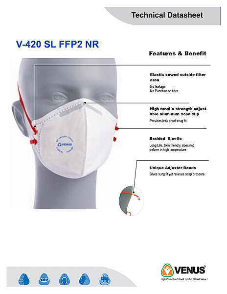 Venus V-420 SL FFP2 White 14036 — view 2